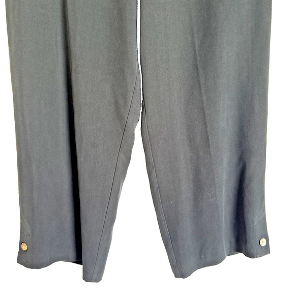 Tommy Bahama Women's Sz 6 100% Silk Wide Leg Capri Length Pants Black Pull On - Picture 3 of 11